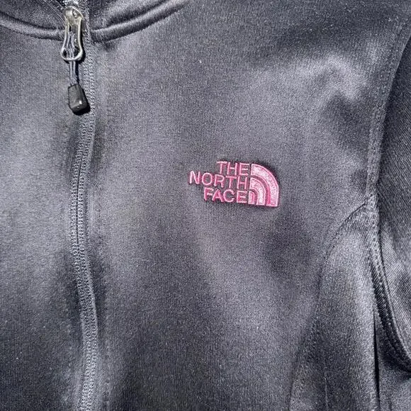 The North Face Women's Black Full-Zip Fleece Jacket Pink Ribbon Detail small - Picture 2 of 6